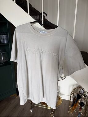 JW Anderson Embroidered Logo T-Shirt Beige Size L